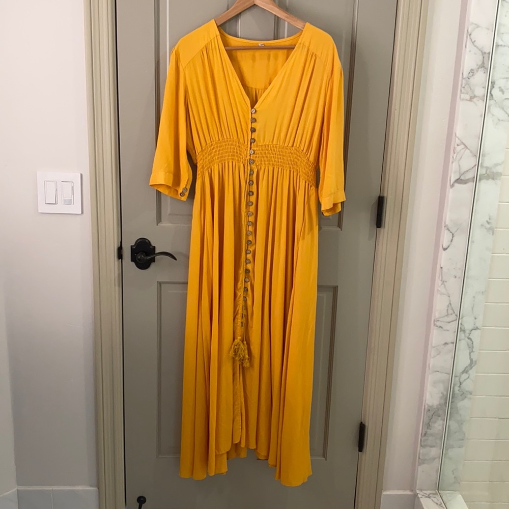 COPY - Vibrant mango/sunflower color dress